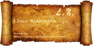 Lincz Nikoletta névjegykártya