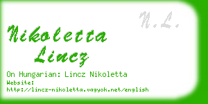 nikoletta lincz business card